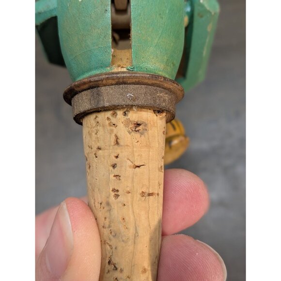 Vintage Hand-Carved Mechanical Cork Bottle Stopper Man Drinking Wine - Picture 15 of 15